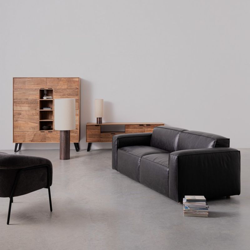 Sofa trzyosobowa JOSEPH BLACK/TERRACOTTA