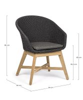 Krzesło obiadowe COACHELLA CHARCOAL