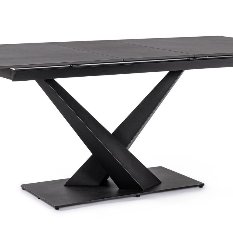 Stół jadalniany  JOHANNES White/ Black 160-200X90