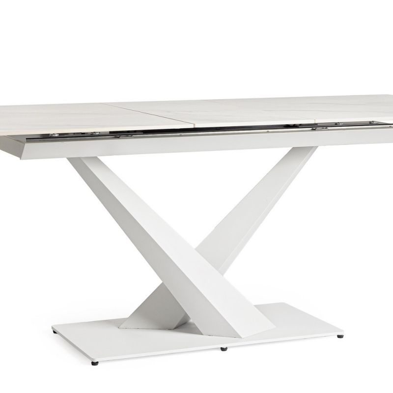 Stół jadalniany  JOHANNES White/ Black 160-200X90