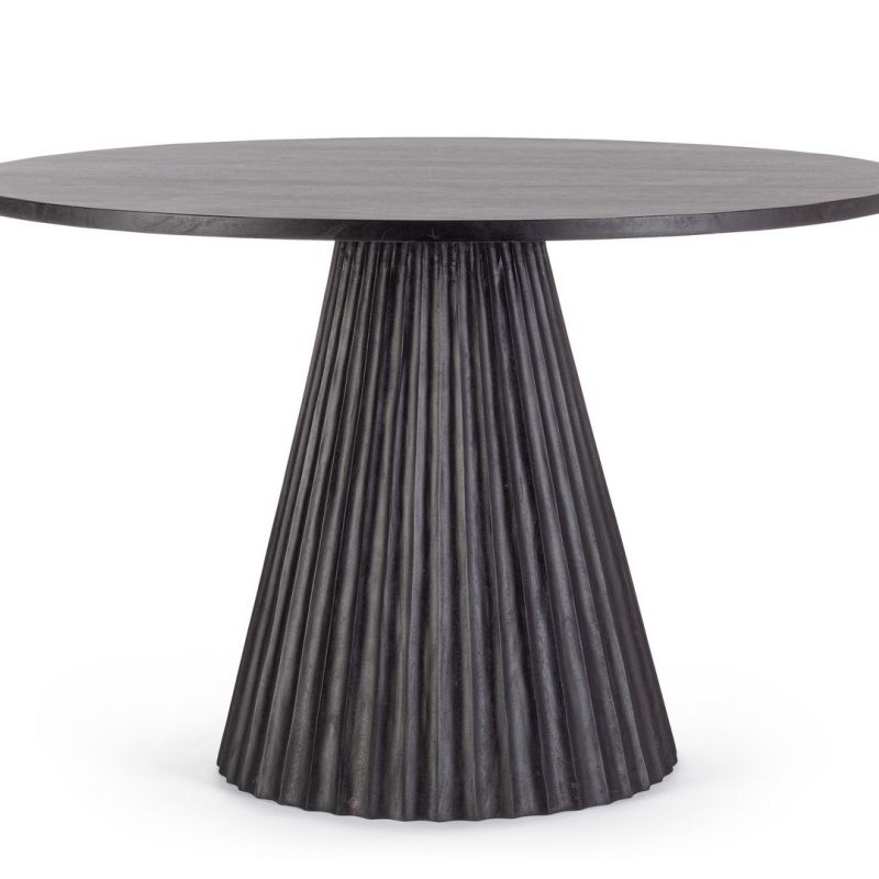 Stół jadalniany ORISSA BLACK/NATURAL   Ø120x76h