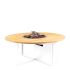 Stół z kominkiem COSILOFT Ø120cm white/teak