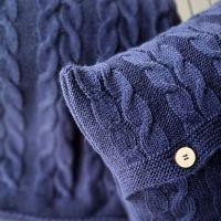 Poduszka dekoracyjna z dzianiny,Granatowa