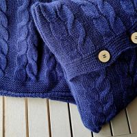 Poduszka dekoracyjna z dzianiny,Granatowa