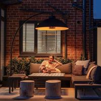 Lampa podłogowa-podgrzewacz DOME Black