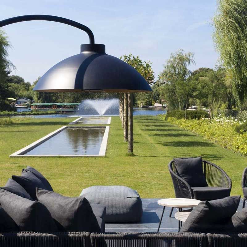 Lampa podłogowa-podgrzewacz DOME Black