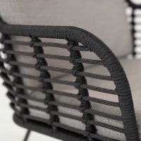 Fotel z podnóżkiem do zestawu kawowego Fabrice Anthracite