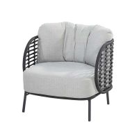 Fotel z podnóżkiem do zestawu kawowego Fabrice Anthracite