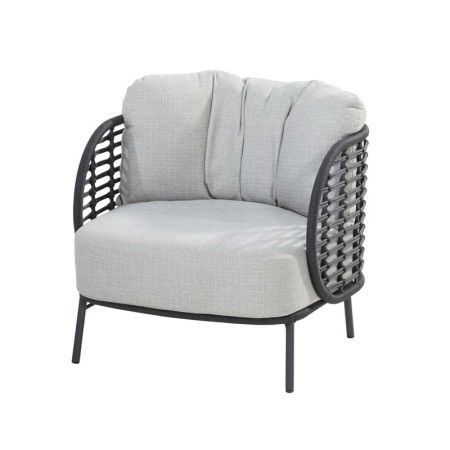 Fotel z podnóżkiem do zestawu kawowego Fabrice Anthracite