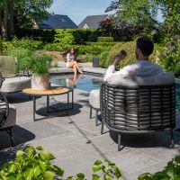 Fotel z podnóżkiem do zestawu kawowego Fabrice Anthracite