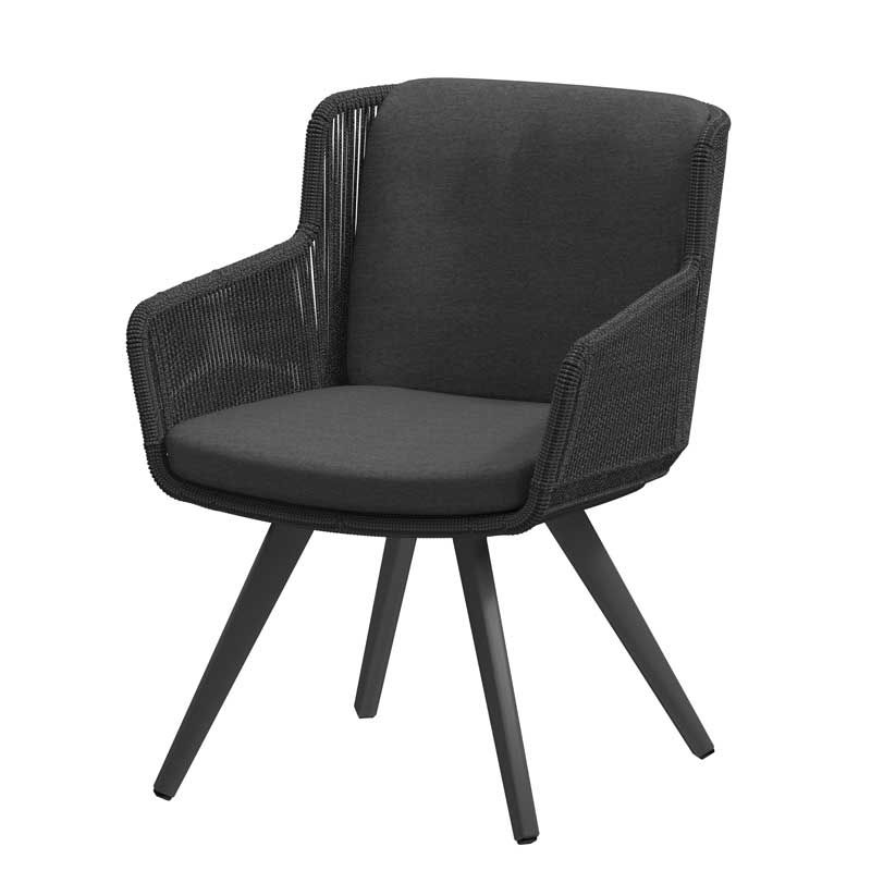 Krzesło plecione obiadowe  Flores Antracite 