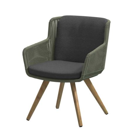 Krzesło plecione obiadowe Flores Green 