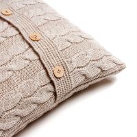Poduszka z dzianiny, jasnobeżowa