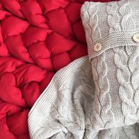 Poduszka z dzianiny, jasnobeżowa