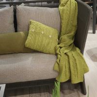 Pleciony koc, 190x160, limonka