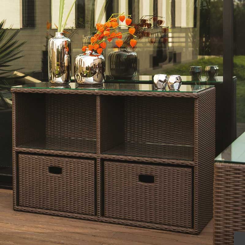 Komoda Space Mini Java Brown, 4 sekcje