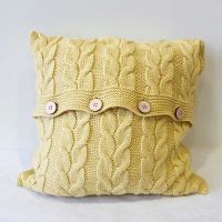 Poduszka dekoracyjna pleciona, jasnożółty