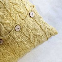 Poduszka dekoracyjna pleciona, jasnożółty