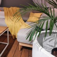 Poduszka dekoracyjna pleciona, jasnożółty