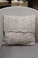 Poduszka z dzianiny, jasnobeżowa