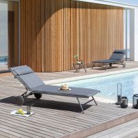 Leżak MIAMI II BeComfort® Dark Grey/Silver