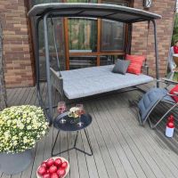 Huśtawka-łóżko Patio Swing Light Khaki/Light Grey