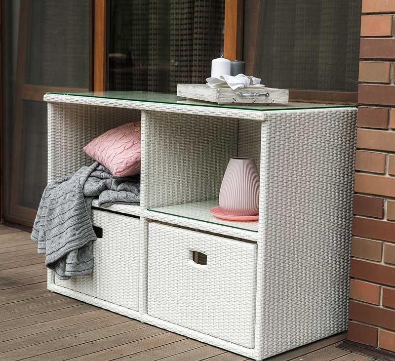 Komoda Space Mini White Wash, 4 sekcje