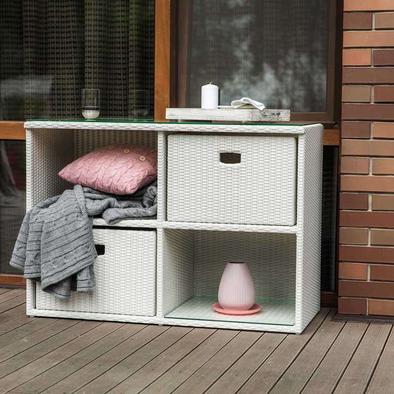 Komoda Space Mini White Wash, 4 sekcje