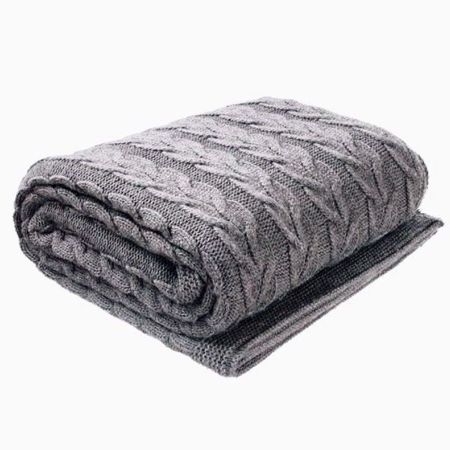 Pleciony koc 190х160, szary