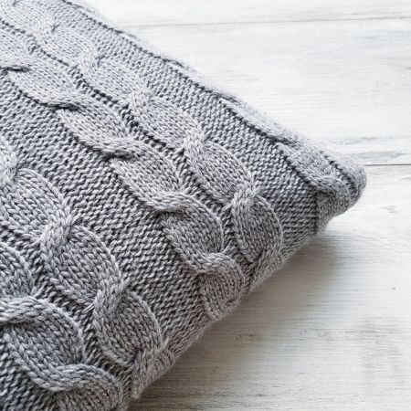 Poduszka dekoracyjna pleciona, stalowy