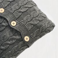 Poduszka dekoracyjna pleciona, stalowy