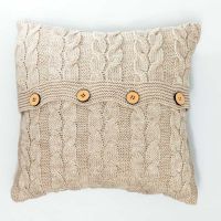 Poduszka z dzianiny, jasnobeżowa