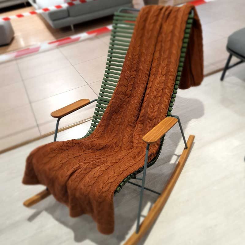 Pleciony koc 190х160, Terakota