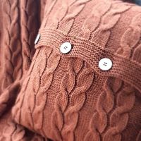 Poduszka dekoracyjna z dzianiny,terakota