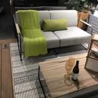 Pleciony koc, 190x160, limonka