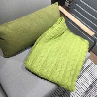 Pleciony koc, 190x160, limonka