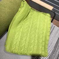 Pleciony koc, 190x160, limonka